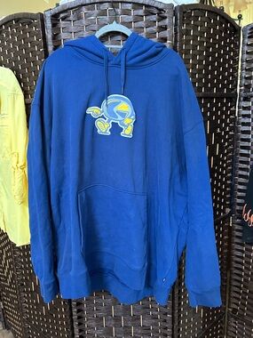ethika Men's Royal Blue Crewneck Hoodie with Yellow Graphic